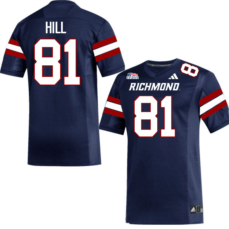 Richmond Spiders #81 Andreas Hill College Football Jerseys,Uniforms-Navy